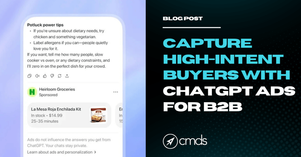 Featured image showing a preview of an advertisement placed within a conversational ChatGPT window, highlighting chatgpt ads for b2b integration.