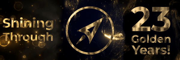 Gold banner featuring the CMDS logo and the tagline “Shining Through 23 Golden Years" to mark its 23rd golden anniversary.